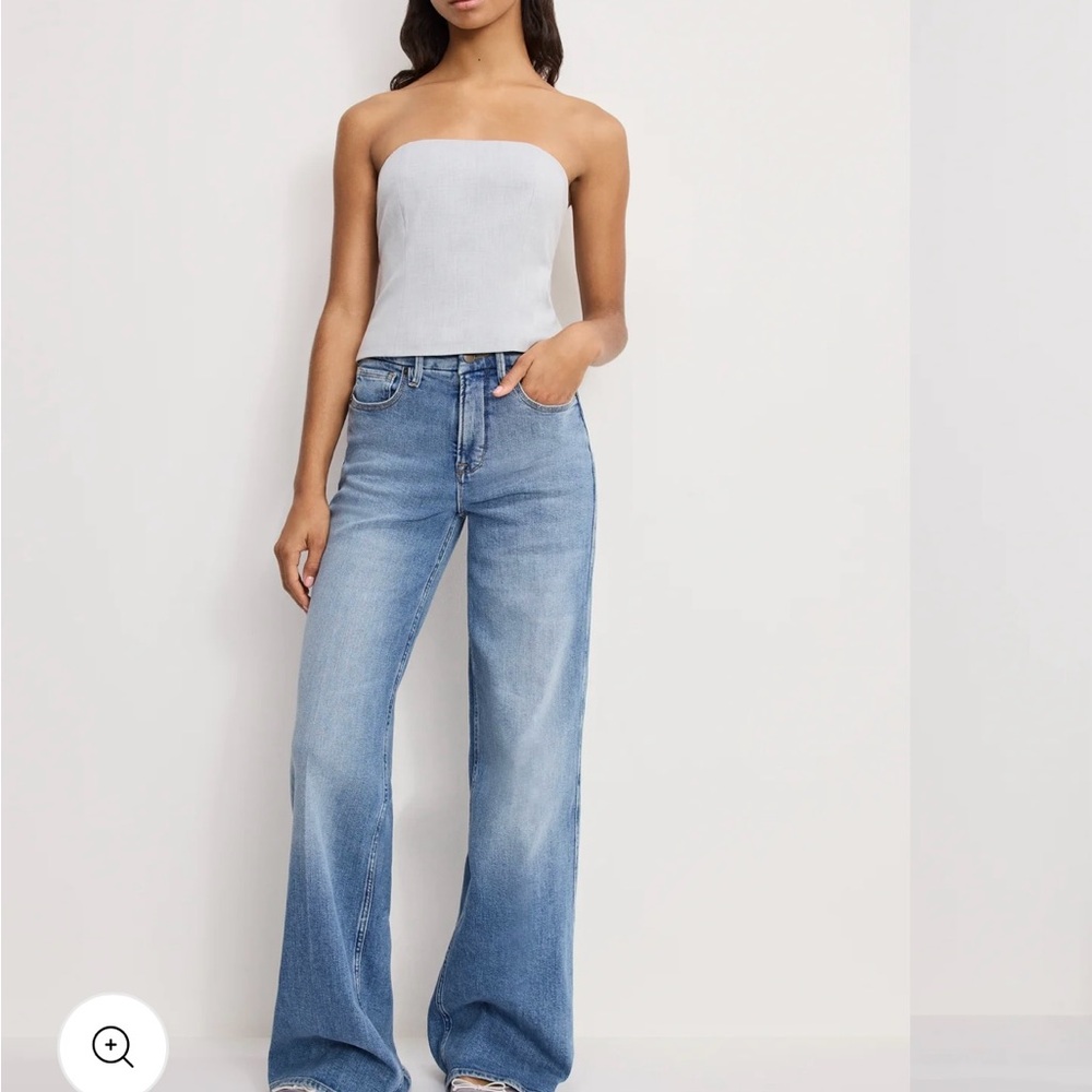 Good American Light Blue Flare Jeans